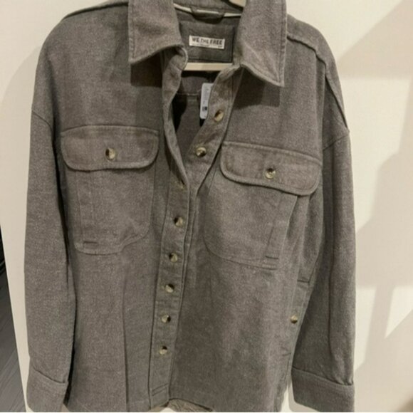 We The Free Charcoal Button-Up Jacket - Picture 1 of 2